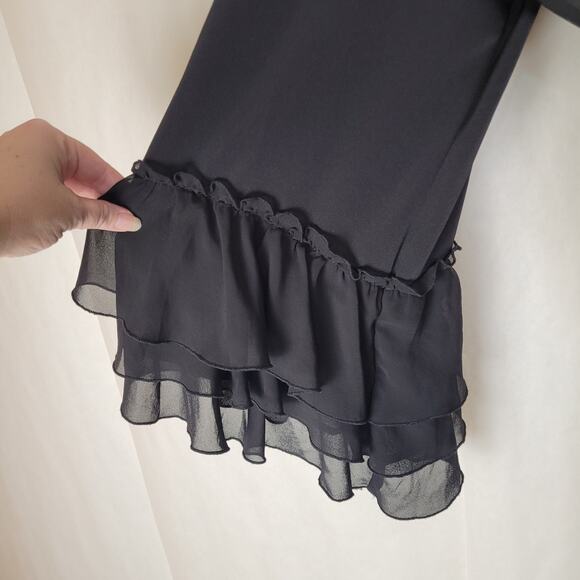 Rodarte x Universal Standards black ruffled wide leg jumpsuit Size 2XL Boho Glam - Picture 8 of 14